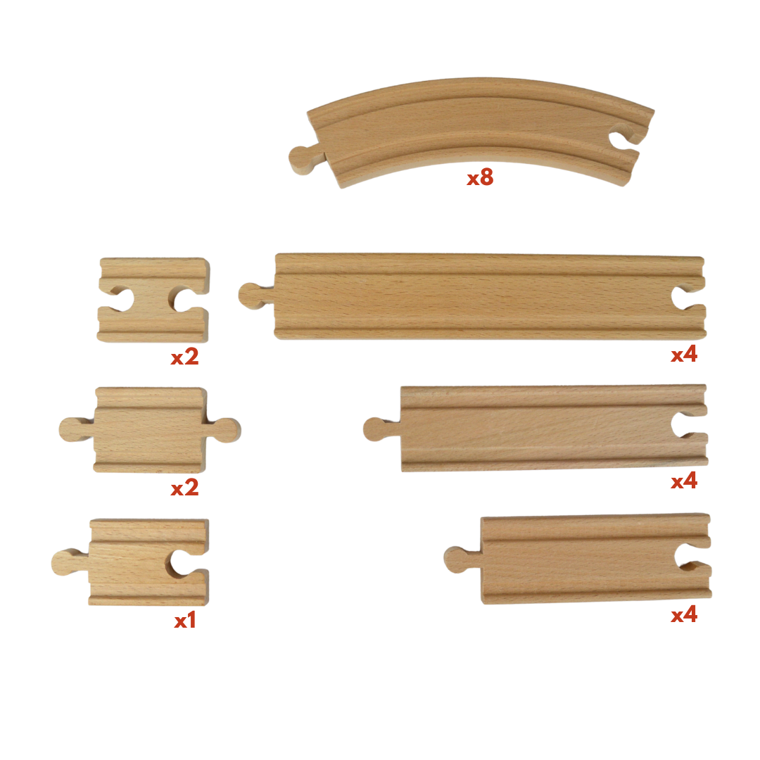 25-Piece Wooden Track Expansion Pack