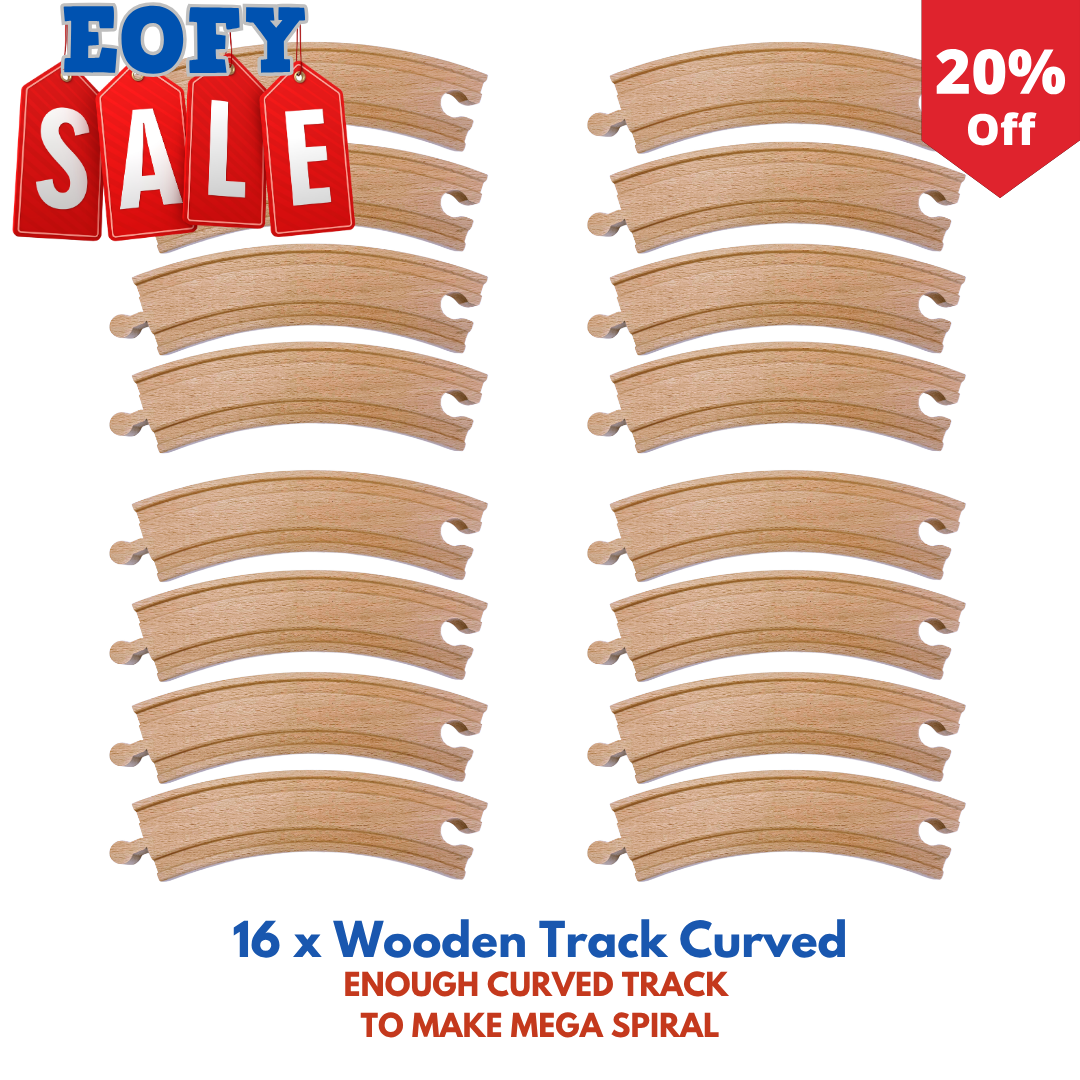 16 x Wooden Track Curved