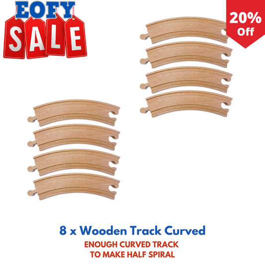 8 x Wooden Track Curved